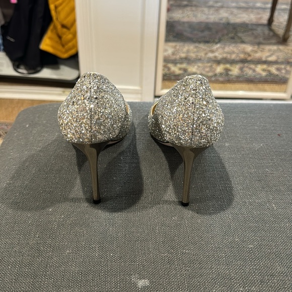 Jimmy Choo Romy 85 Glitter Heels - Picture 4 of 8